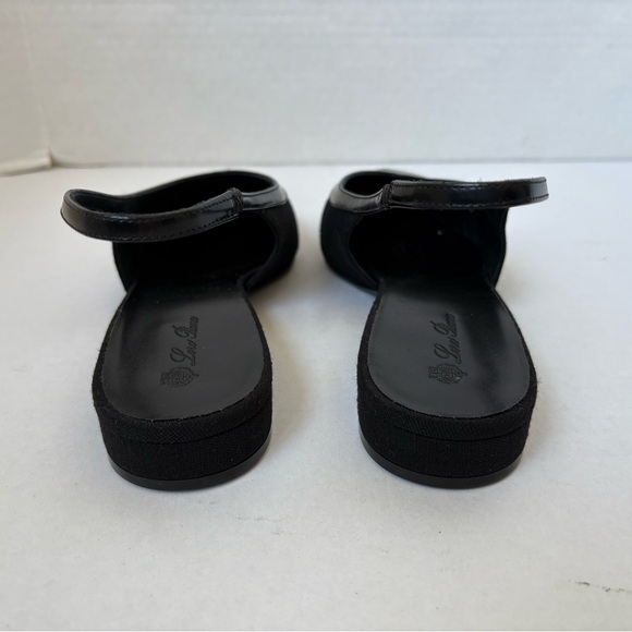 Loro Piana Black Wool Leather Slingback Flats Rebecca Sz 39 Classic Pointy Toe - Picture 5 of 8